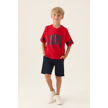 U.S. Polo Assn. U.s. Polo Assn Lisanslı Sim Kırmızı Erkek Çocuk Bermuda Takım 5274-43353 Kırmızı