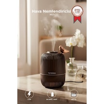 Premium H17 Koyu Kahverengi 280 Ml Buhar Makinesi Kompakt Cihaz Estetik Tasarım Ev Aksesuarı