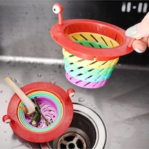 Lavabo Süzgeci Renkli 6 Kademeli Mutfak Gider Tıpası Lavabo Süzgeci Plastik Diğer