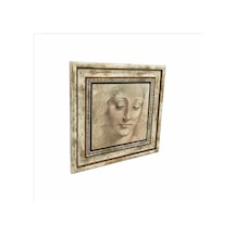 Baş Etüdü Leonardo Da Vinci Baskılı Taş Tablo 25x25