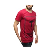 Madmext Madmext Uzi Baskılı Bordo Tişört 2533-bordo Bordo
