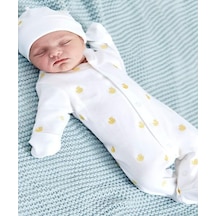 Jojo Maman Bébé Sarı İşlemeli Pamuklu Bebek Pijama Takımı