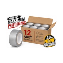 Sanplaza Gri Tamir ve İzolasyon Bandı 48mm 10mt Suya Dayanıklı Duct Tape Sırdırmazlık Bandı 12 Adet