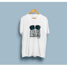 Oversize Aviator Squad Tasarım Unisex T-shirt Beyaz
