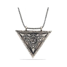 925 Ayar Gümüş Üçgen İçi Açılabilen Muskalık Gümüş Kolye Karışık Renk