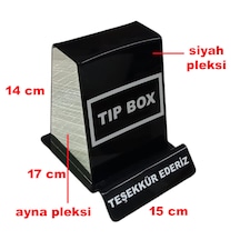 Tip Box Bahşiş Kutusu, Sadaka Kutusu ve Kumbara Siyah Pleksi Aynalı