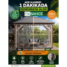 Fixbahçe 5.5mx2.5m Şeffaf Pvc Rüzgar Geçirmez Naylon Branda Beyaz