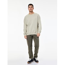 Koton Straight Fit Pike Kumaş Cep Detaylı Rahat Kesim Beli Bağcıklı Pantolon Haki 6wam40006hk Haki