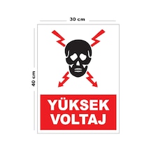 Metal Yüksek Voltaj 30cm X 40cm A3 Büyüklüğünde Uyarı Levhası Yönlendirme Tabelası