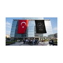 10 Kasım Unutmayacağız Sonsuz Saat Temalı Anma Bayrağı Bayrak Ve Türk Bayrağı Premium Raşel Kumaş 2'li Set 10x15 Metre Ata76 Diğer