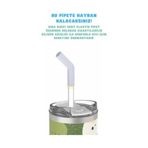 590ml Desenli Pipetli/pipetsiz Çift Kullanım Tumbler Kahve Bardağı/mug Paslanmaz Çelik Termos Jungle Çok Renkli