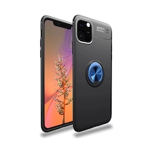 Newface Apple İphone 11 Pro Kılıf Range Yüzüklü Silikon - Siyah-mavi
