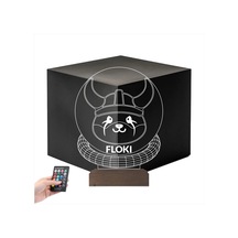 Luvivia Crypto Floki Coin Kripto Finans 3d Lamba - Masa Gece Lambası V2 Şeffaf