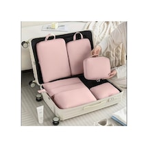 Travel Blush 6 Parça Bavul İçi Düzenleyici Organizer Çanta Seti Pembe Pembe