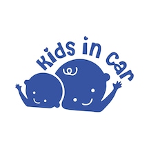 Kids In Car Araba Sticker 17x17 Cm Mavi