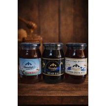 Kazdağı 3'lü Bal Seti Siyah Bal 500g Çiçek Balı 500g Çam Balı 500g