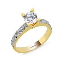 Altın Tektaş Yüzük Swarovski Taşlı 285832648