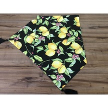 Siyah Zemin Limon Desenli Runner Çok Renkli