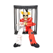 Hareketli Sesli Sensörlü Mahkum Joker İskelet Dekorasyon 22x27 Cm Bx40 +0