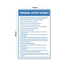 Lucena Metal Personel Hijyen Talimatı 15 Cm X 20 Cm Uyarı Levhası Yönlendirme Tabelası
