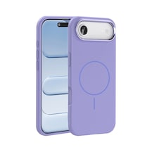 Kılıfist Apple Uyumlu iPhone 17 Air Kılıf M-safe Şarj Özellikli Metal Kamera Çerçeveli Klfs Edi Silikon Kapak - Lila Lila