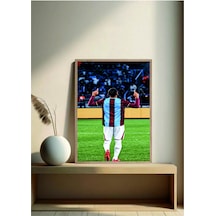 Bordo Mavi Poster Mohamed Salah Ahşap Çerçeveli Tablo Çok Renkli - 919934137 Çok Renkli