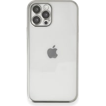 Apple İphone Uyumlu 12 Pro Kılıf Razer Lensli Silikon - Gümüş Çok Renkli