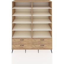 Kronos Gardrop 10 Raflı 4 Çekmeceli 4 Kapaklı 176x59x221 Çam-aytaşı/çam Aytaşı/çam