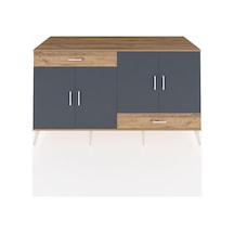 Kronos Konsol 5 Raflı 2 Çekmeceli 4 Kapaklı 176x59x99 Çam-antrasi Çam-antrasit/çam