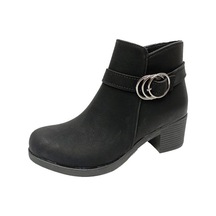 Fix 6013 Yağlı Deri Trend Fashion Kadın Bot Siyah