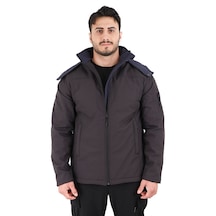 Zenobya Kapitone Softshell Erkek Kaban - Astarlı Antrasit