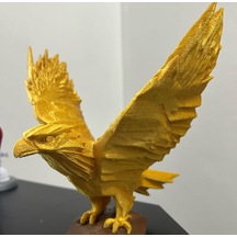 Ev Ve Ofis İçin Kartal Heykelcik Dekoratif Kuş Figürü Gold Renk