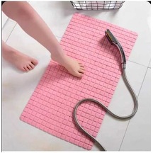 Fastbuy 40x70 Cm Pembe Kare Desenli Banyo Tıraş Duş Yolu Antipatik, Masajlı, Kolay Temizlenir, Dayanıklı Paspas Diğer