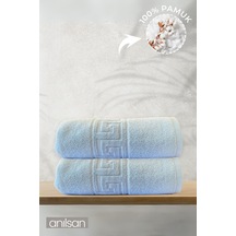 2'li Sarı Greek Banyo Havlusu - 70x140 Cm, 490 Gr, %100pamuk, Spa Ve Otel Havlusu Mavi