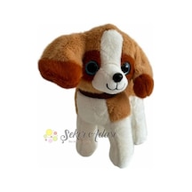 Sevimli Ayakta Duran Havlayan Peluş Köpek 20 Cm Sesli Kahverengi Köpek Kahverengi