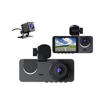 Çeşithane 3 Lensli Wi-fi Akıllı Araç Kamerası - 2 İnç Ekranlı, Uygulama Kontrollü Üçlü Dash Cam, Ön,