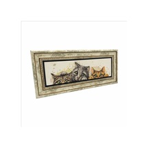 Sevimli Kediler Baskılı Taş Tablo 20x46