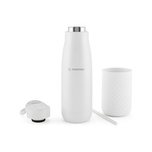 500 Ml Pipetli Beyaz Çelik Matara/termos - Silikon Gövdeli Plus - 50008