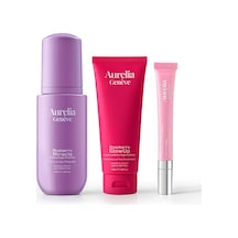 Aurelia Genève The Glow Skin Trio - Temizleme Köpüğü, Peeling, & Nemlendirici Etkili Lip Balm Seti