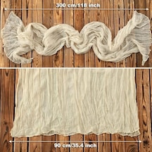 Xspring Masa Örtüleri, 90x300cm%100 Doğal Pamuk Boho Rustik Düğün Peynir Bezi, Tül Masa Runner Dekorasyonu, Gelin Çocuk Partisi, Doğum Günü Yemekleri Ve Ev Dekorasyonu İçin Beyaz Acı Kahverengi