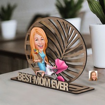 Bk Gift Kişiye Özel 3 Katmanlı Anne Karikatürlü Ahşap Biblo-8 Anneye Hediye, Anneler Günü Hediyeleri Kobitmeyen138164 Bk Gift