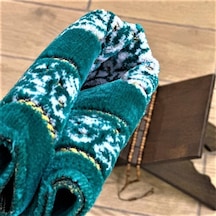 Kadife Çocuk Seccadesi - Yeşil 38x80 Cm - 180 Gr - Tesbih Hediyeli Çok Renkli