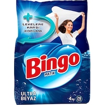 Bingo Matik Ultra Beyaz Toz Çamaşır Deterjanı 26 Yıkama 4 KG Bingo Matik Ultra Beyaz Toz Çamaşır Deterjanı 26 Yıkama 4 KG