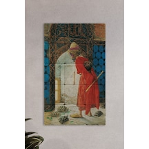 Doğal Taş Tablo Kaplumbağa Terbiyecisi - Duvar Dekoru 30x50cm