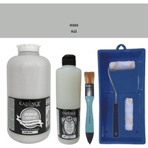 Mobilya Boyası-cadence Multisurface H-086 Kül 2000ml Ultimate Vernik Mat 500ml Saten Rulo Set Kül