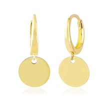 Sembol Gold Pullu Altın Küpe Taşsız