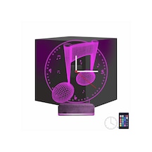 Luvivia Müzik Nota Müzisyen Tasarım Saatli 3d Lamba - Masa Gece Lambası Şeffaf