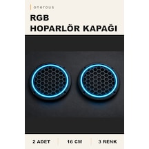 Onerous 2 Adet 16 Cm Rgb Led Hoparlör Kapağı, Kumandalı, 3 Renk Çok Renkli