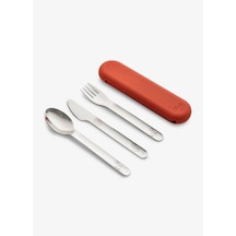 Citron Silikon Kılıflı Paslanmaz Çelik 3'lü Çatal Bıçak Kaşık Takımı - Brick 1060636