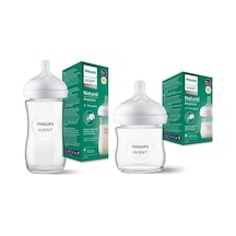 Philips Avent Natural Response Doğal Tepkili Cam Biberon, 2'li Set, 120ml + 240ml, 0+ Ay Ve 1+ Ay